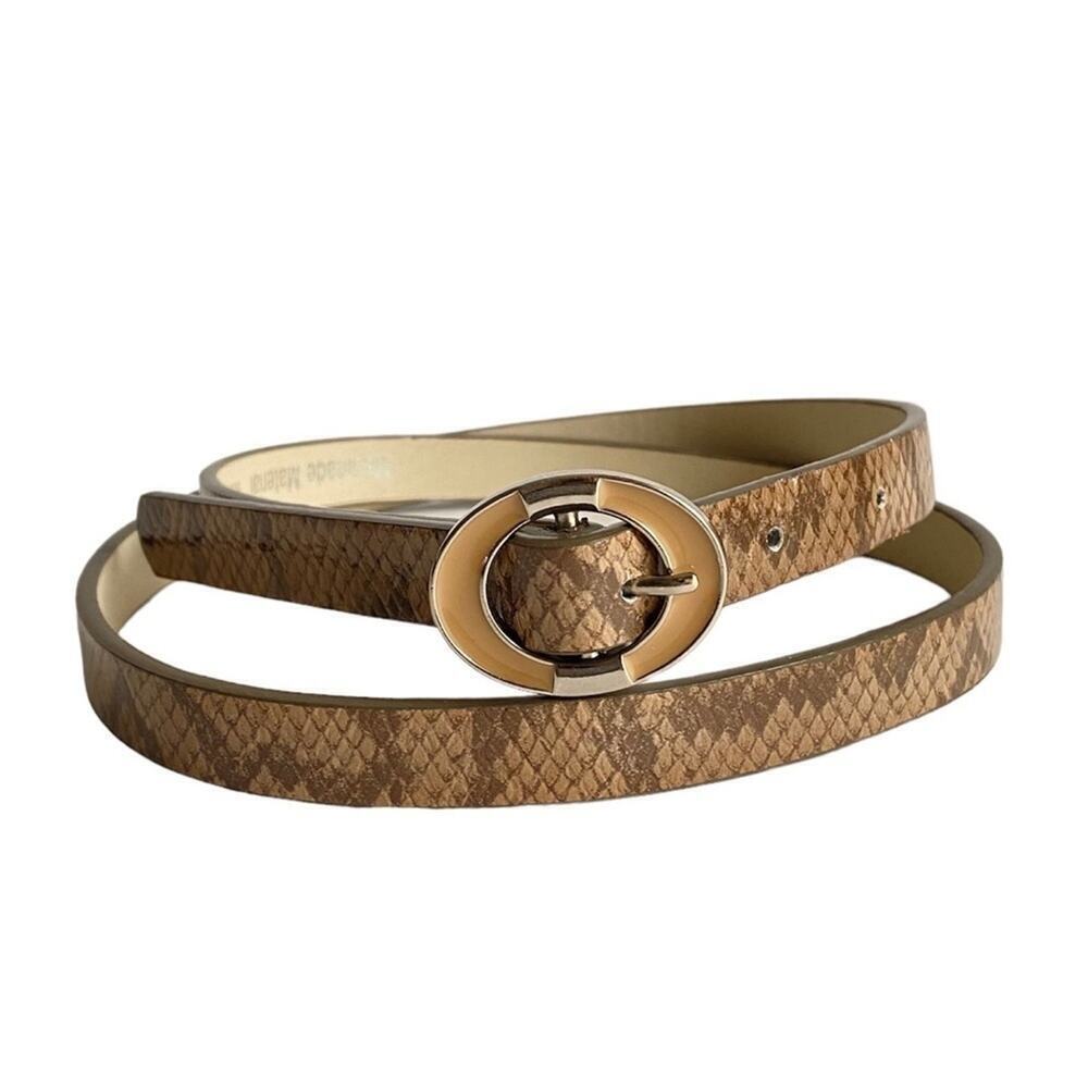 Vintage Faux Snakeskin Skinny Belt Vegan Friendly Faux Leather Womens‎ S / M